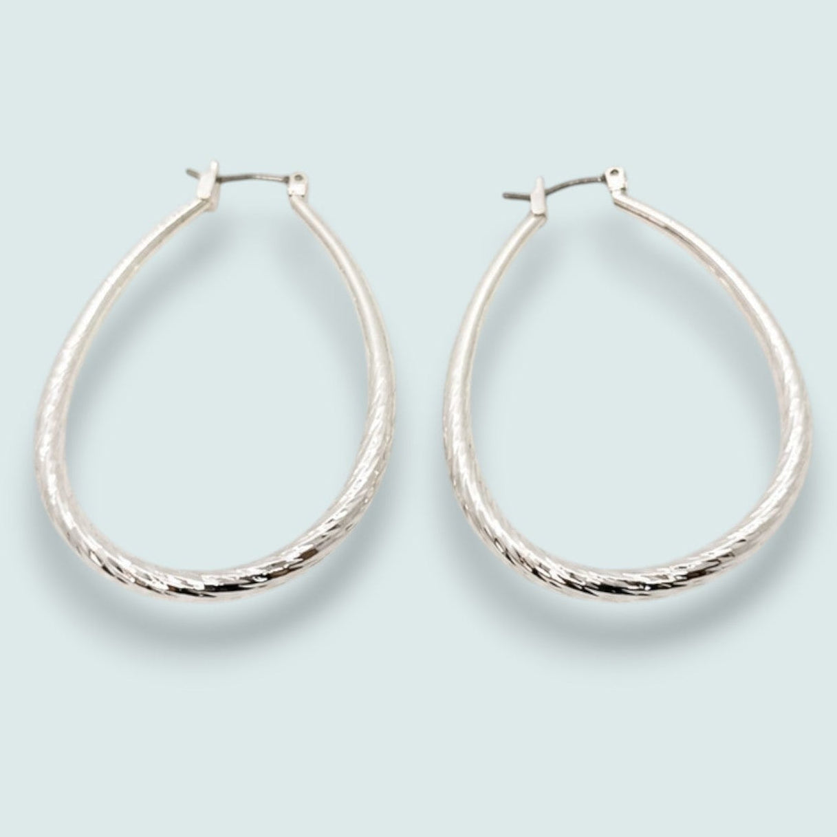 Audrey's - Textured Teardrop Hoop Earrings