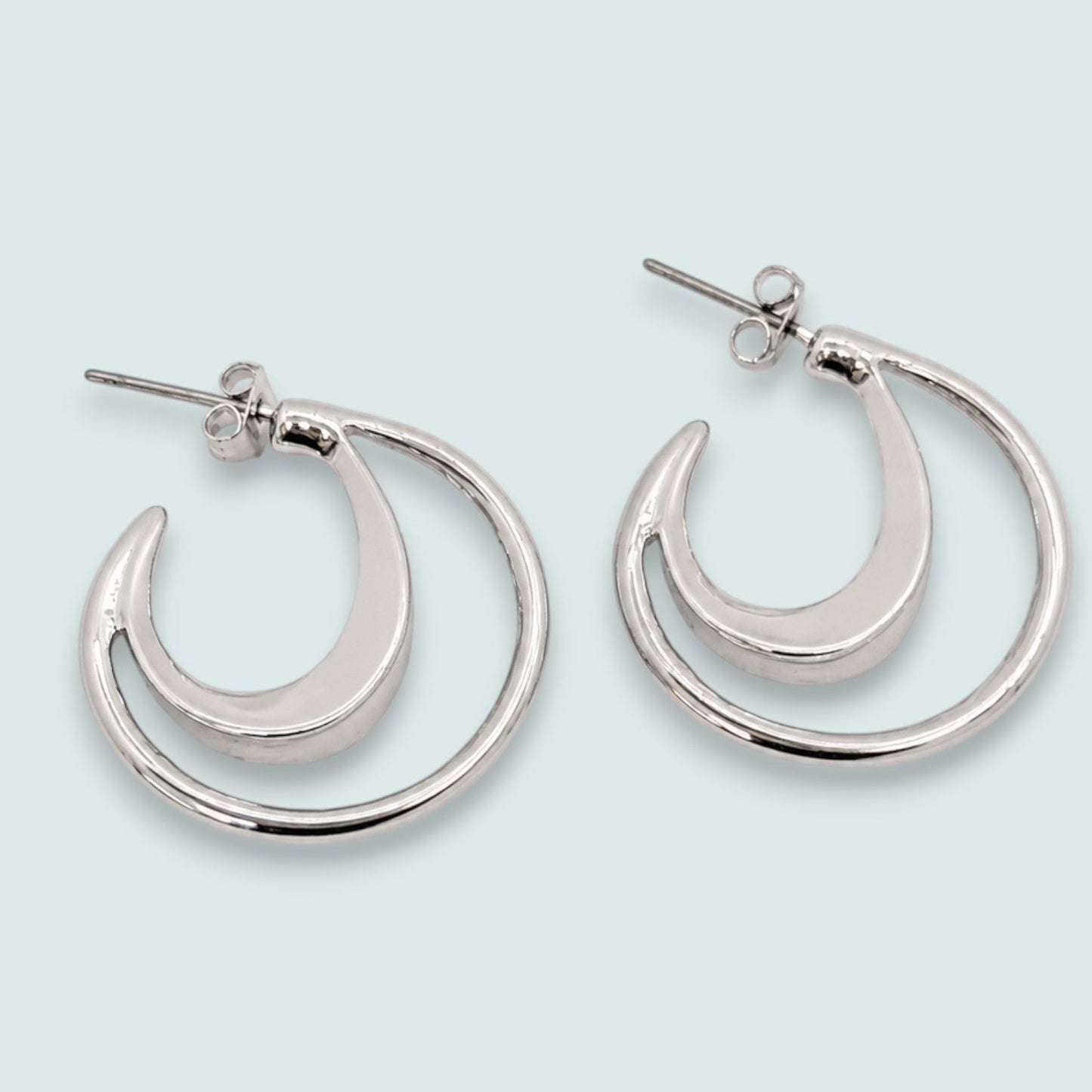 Audrey's - Modern Layered Crescent Hoop Earrings