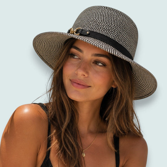 Audrey's - Adjustable Woven Sun Hat with Chain Detail
