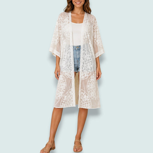 Audrey's - Bohemian Lace Duster Kimono