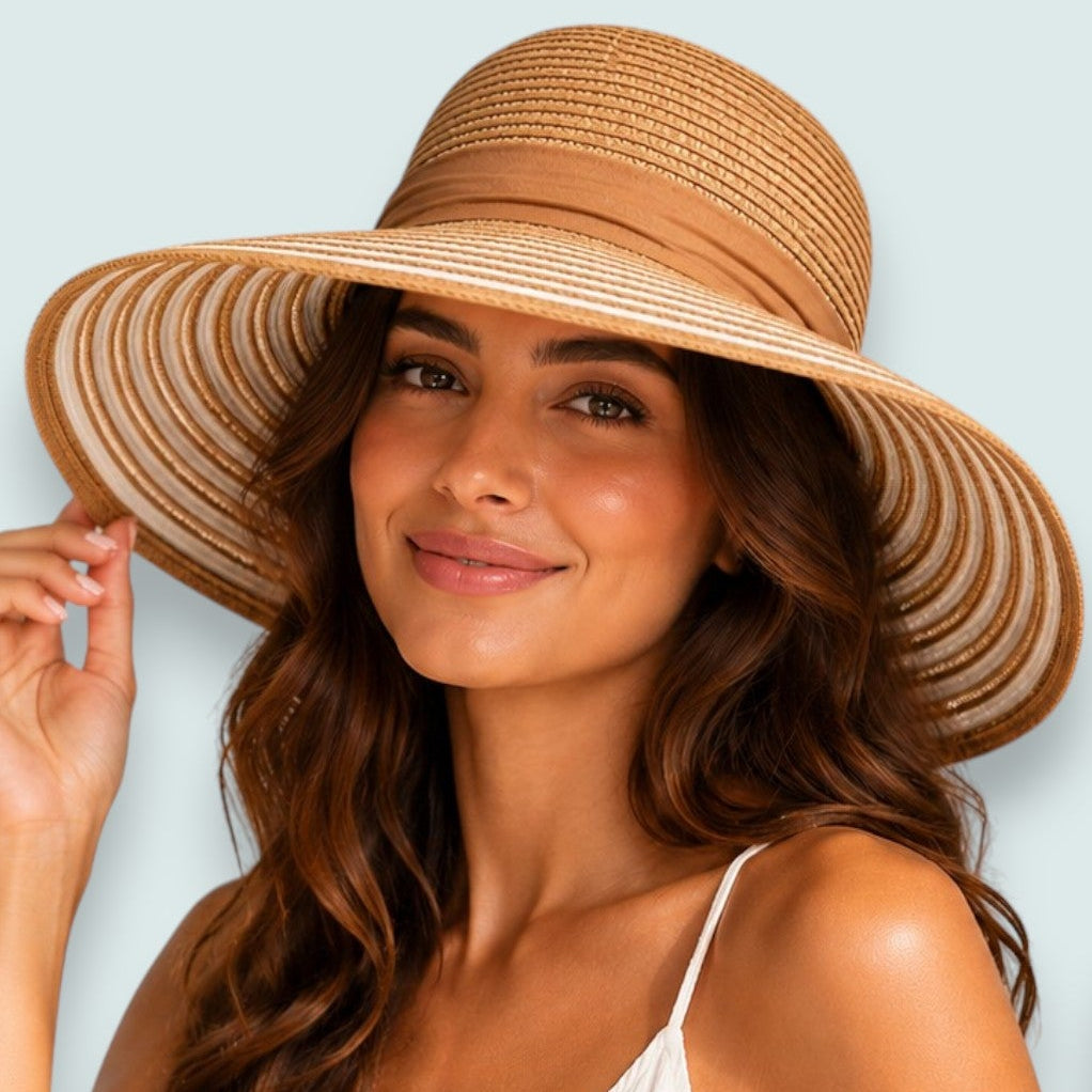 Audrey's - Ribbon Back Straw Sun Hat