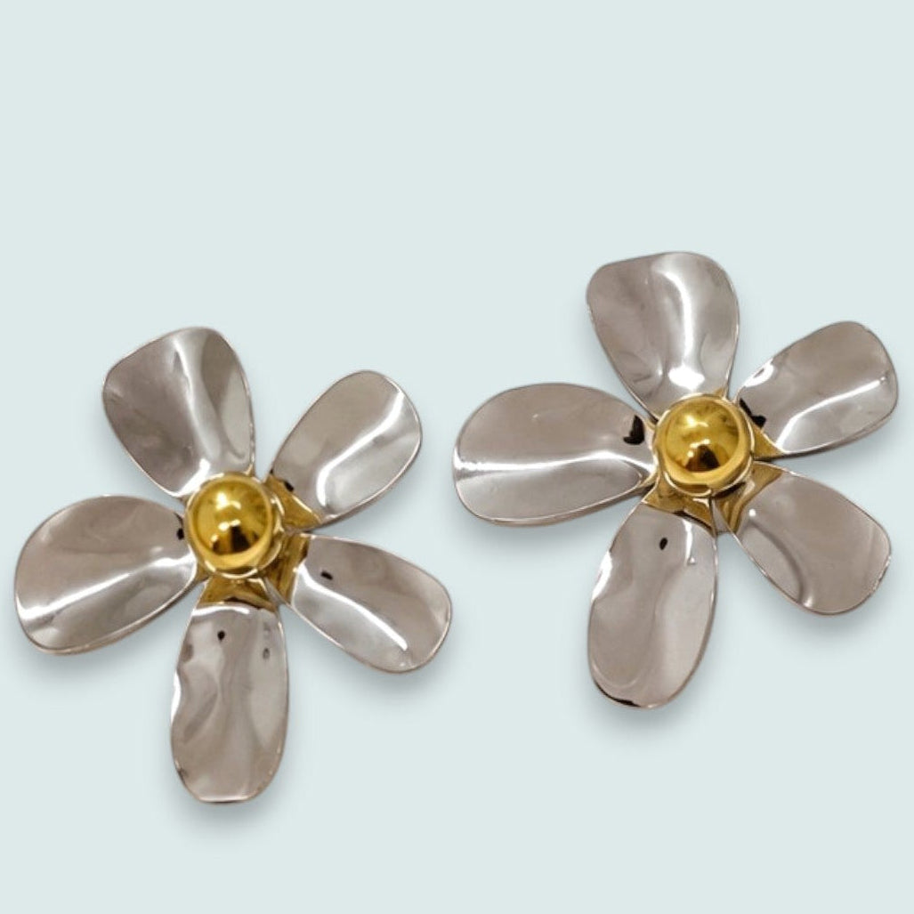 Audrey's - Two-Tone Sculpted Flower Earrings