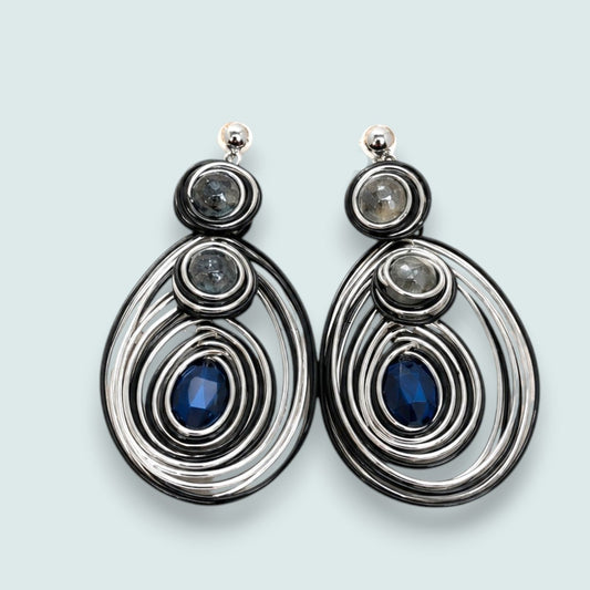 Audrey's - Midnight Blue Spiral Statement Earrings