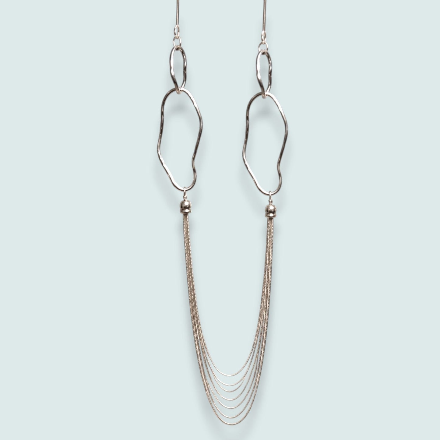 Audrey's - Fluid Silver Cascade Necklace