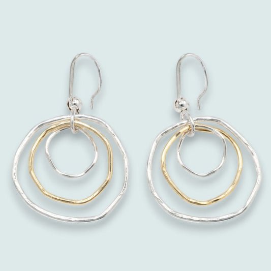 Audrey's - Mixed Metal Organic Loop Drop Earrings