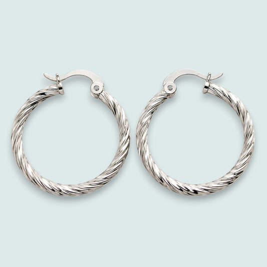 Audrey's - Twisted Texture Hoop Earrings