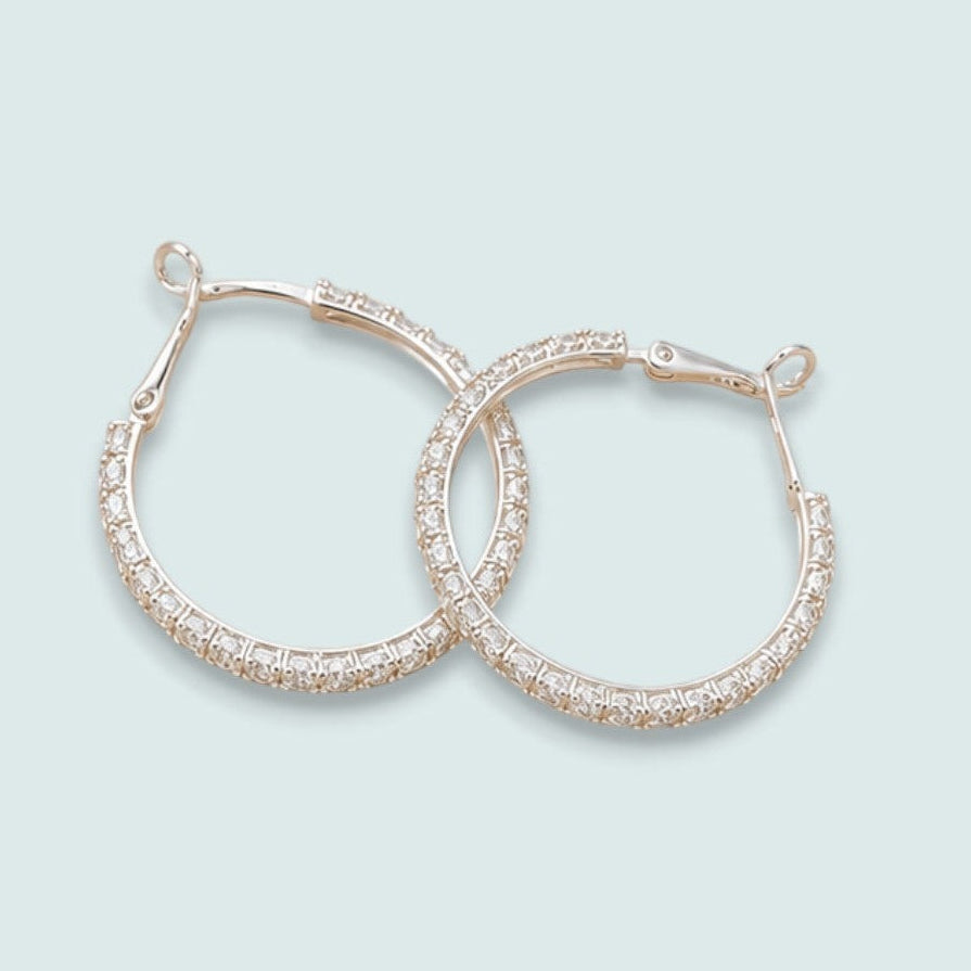 Audrey's - Classic Crystal Hoop Earrings