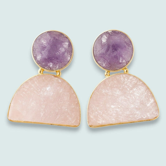 Audrey's - Blush & Lilac Statement Earrings