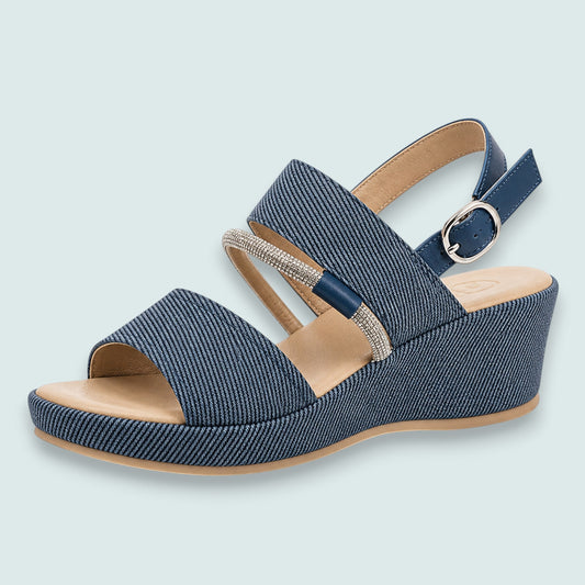 Little Empresses - Shimmer Strap Comfort Wedge
