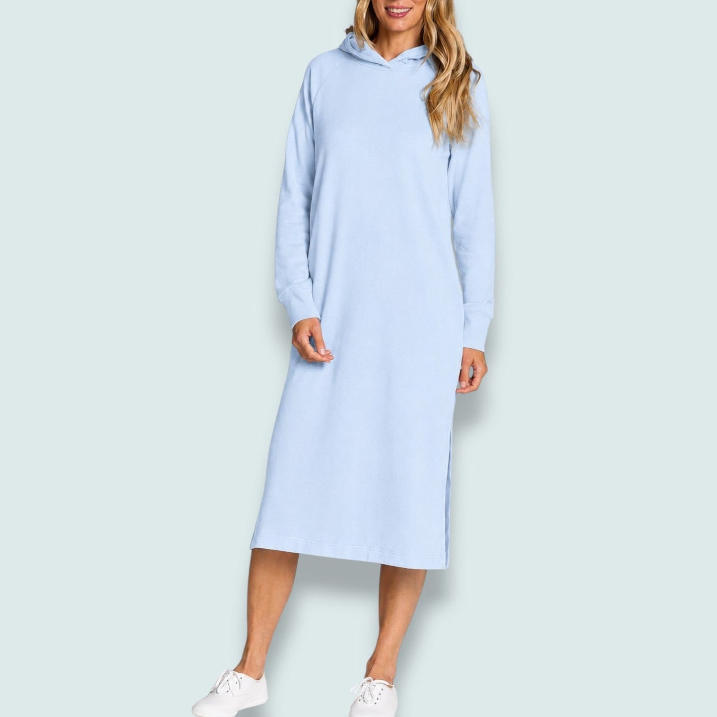 DKR - Ultra Soft Brushed Fleece Hooded Midi Dress