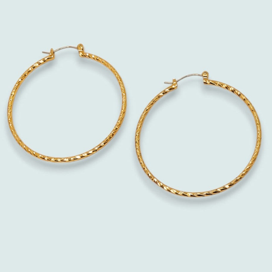 Audrey's - Textured Hoop Earrings