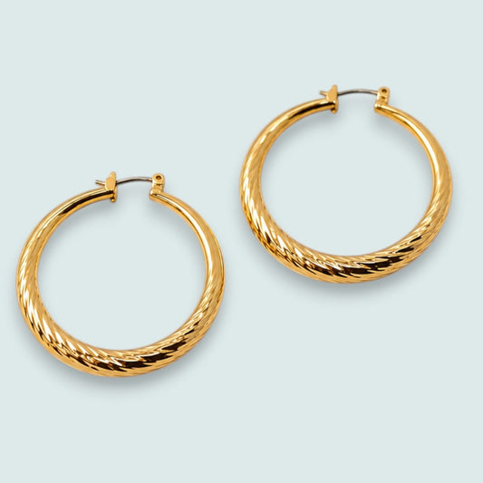 Audrey's - Lustre Twist Hoop Earrings