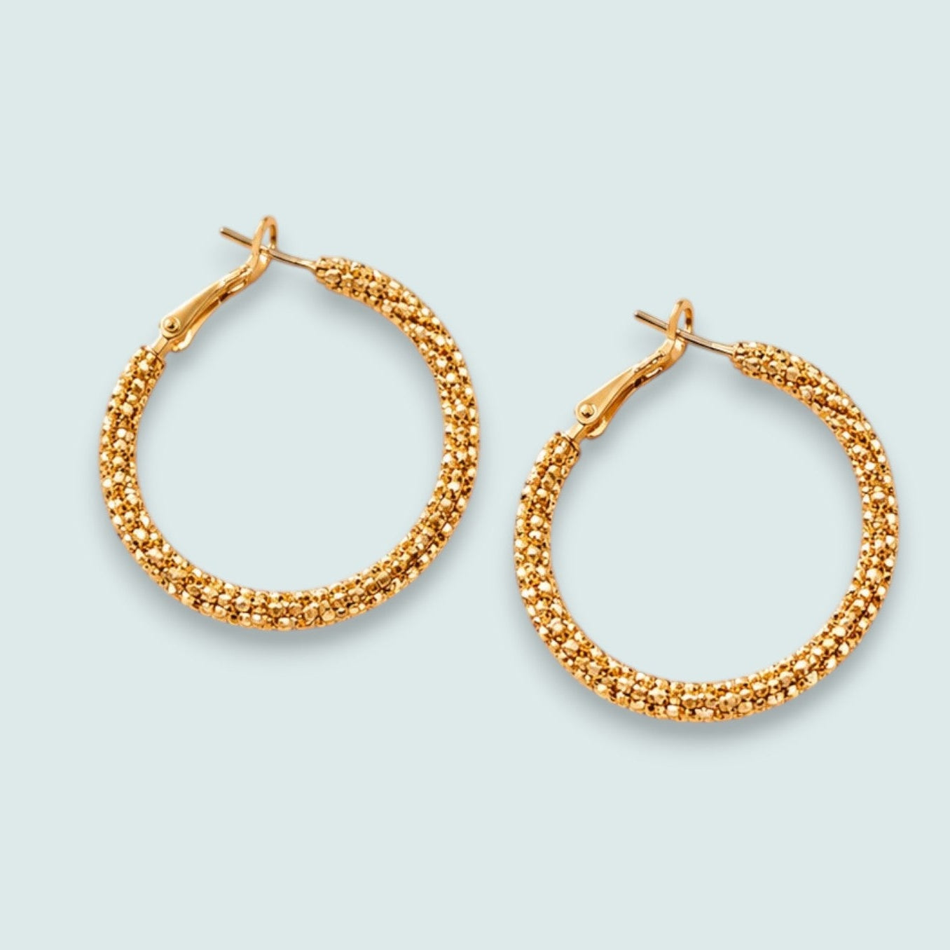 Audrey's - Golden Stardust Hoop Earrings