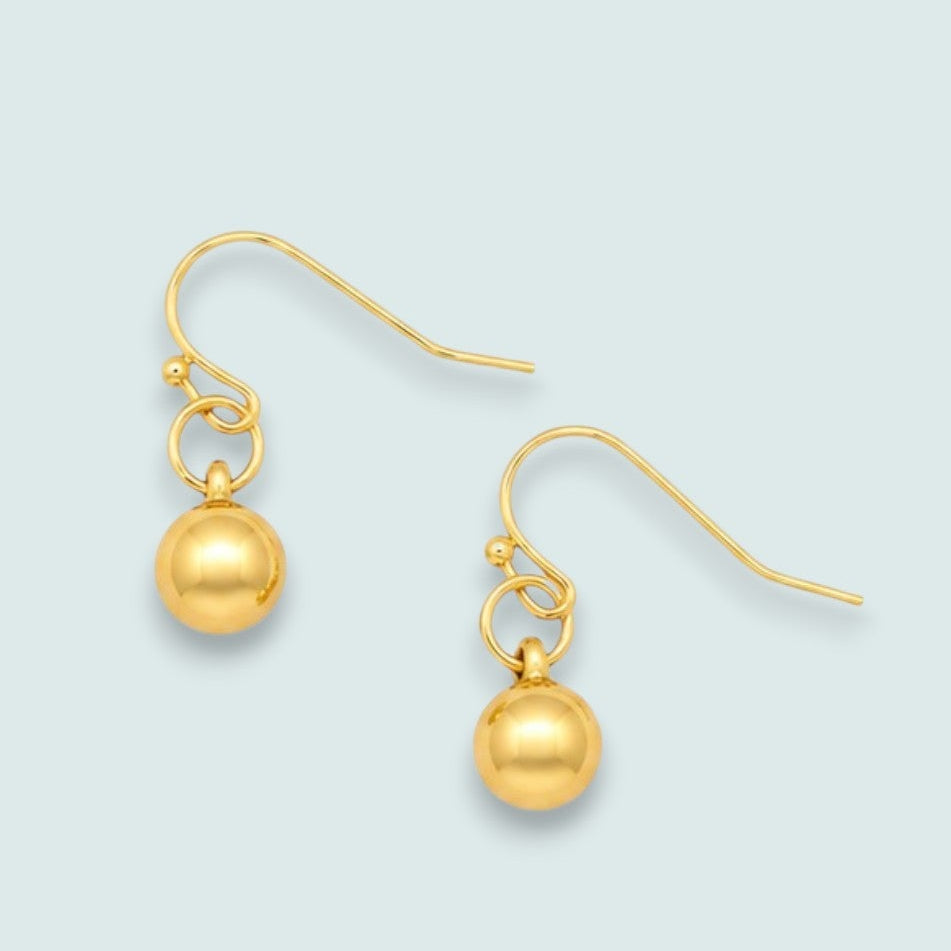 Audrey's - Golden Drop Sphere Earrings