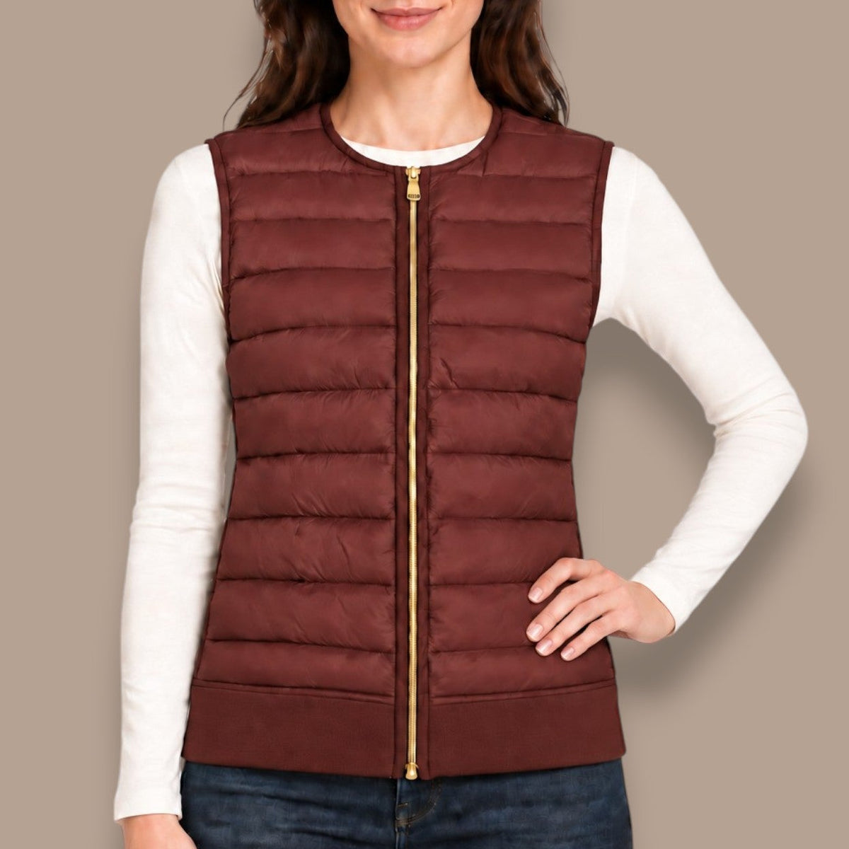 Sunday - Quilted Zip-Front Vest