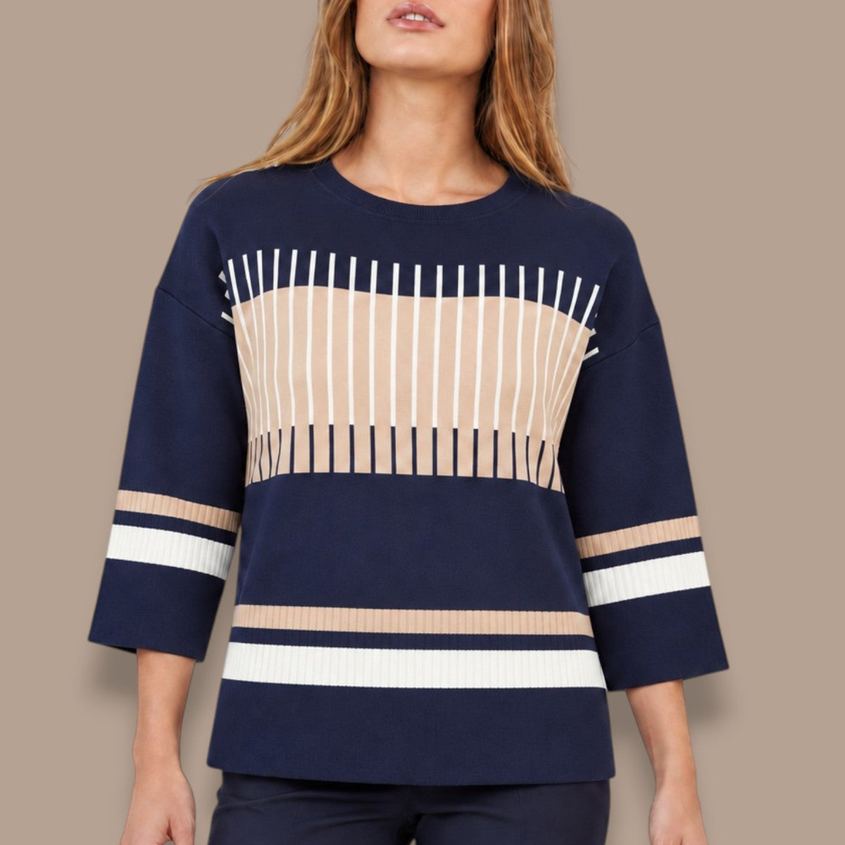 Sunday - Geometric Stripe Sweater