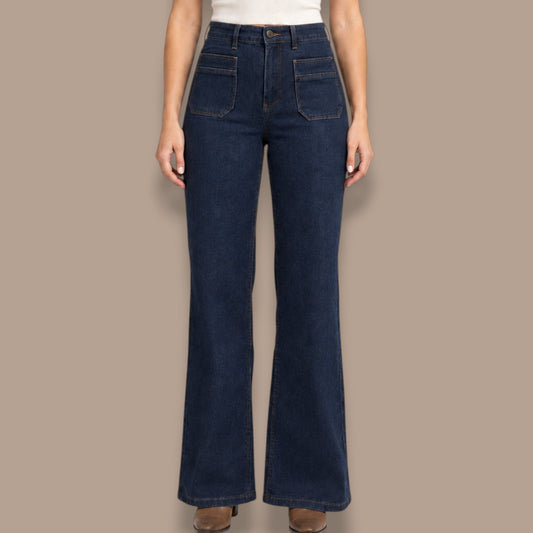 Carreli - Dark-Wash Wide Leg Jeans