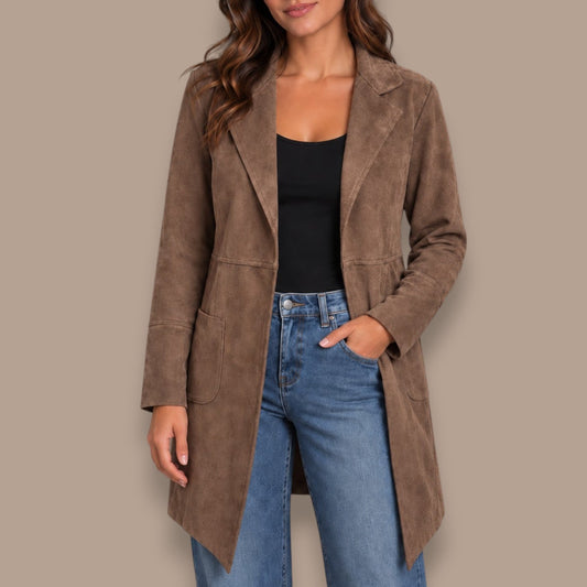 Tango Mango - Faux Suede Longline Jacket