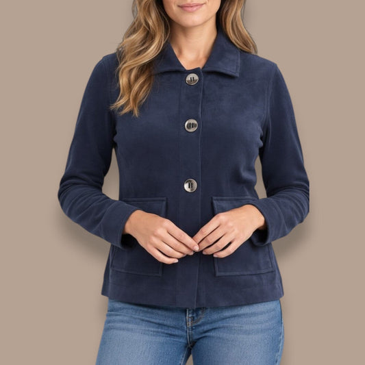 Tango Mango - Faux Suede Button Front Jacket