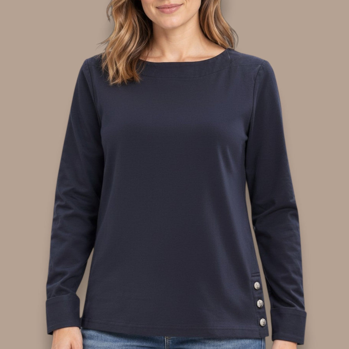 Charlie Jane - Side Button Long Sleeve Top