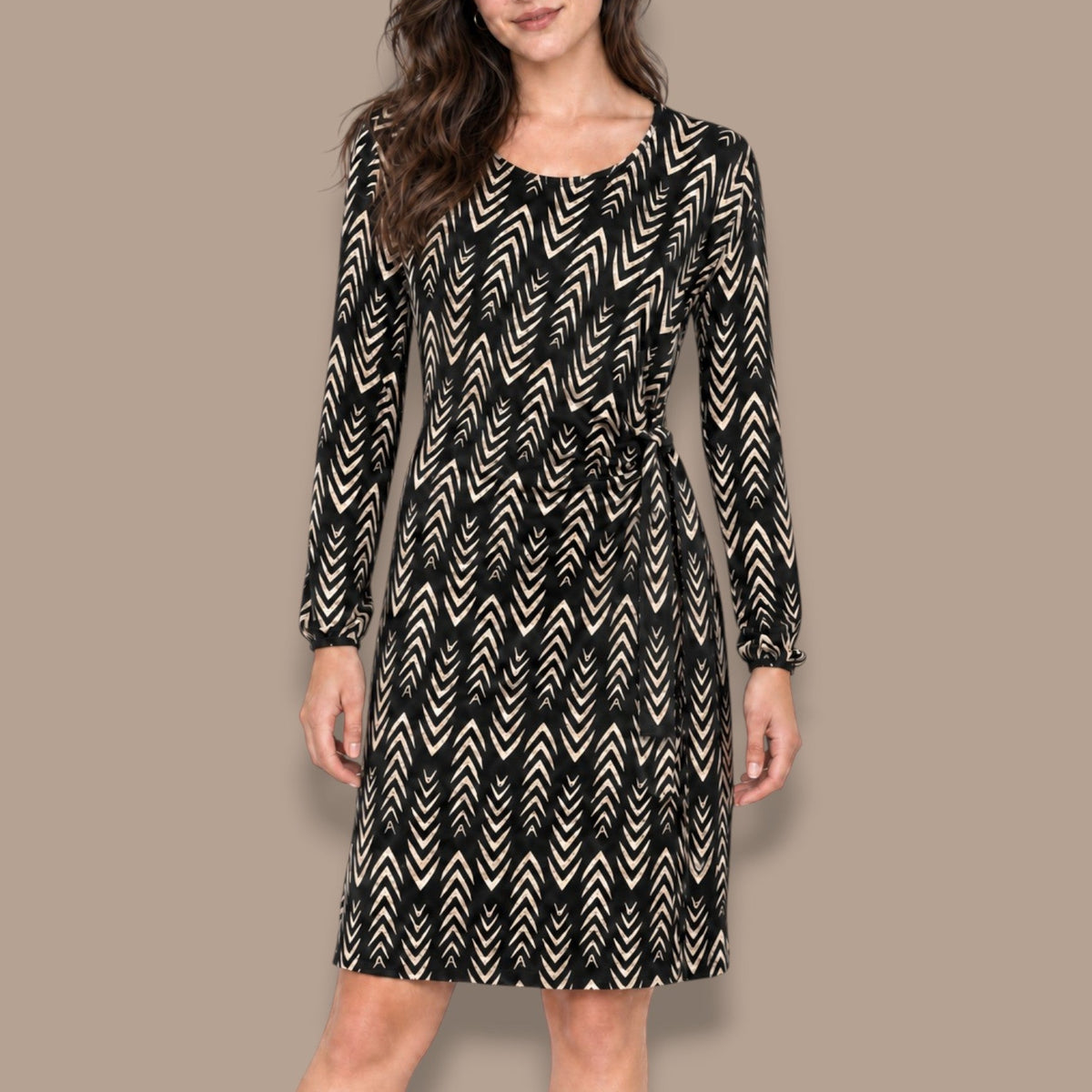 Etymologie - Geometric Tie-Waist Dress