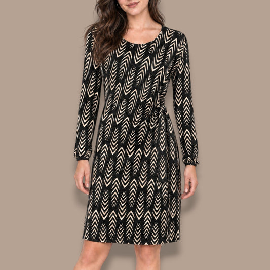 Etymologie - Geometric Tie-Waist Dress