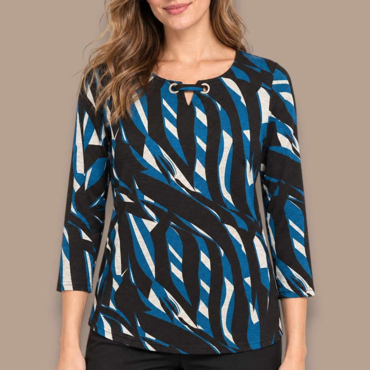 Lasania - Abstract Print Keyhole Top