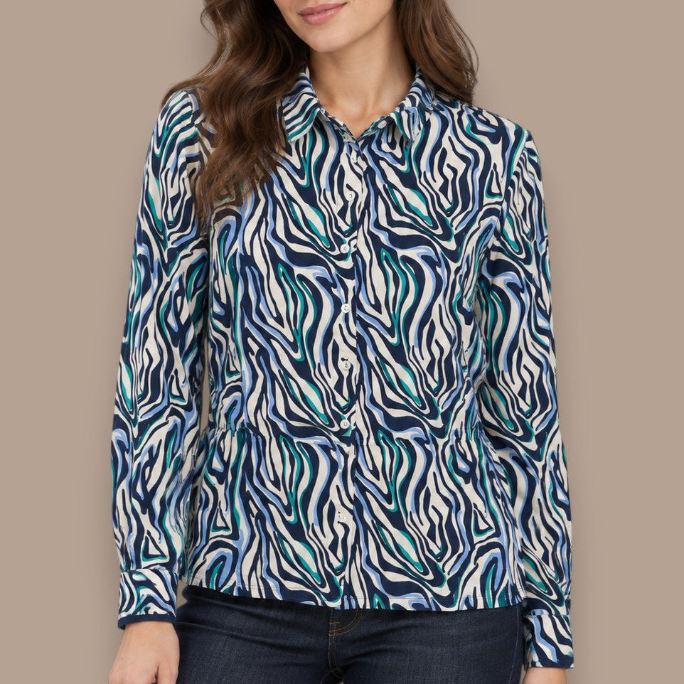 Etymologie - Abstract Print Jersey Button-Front Top