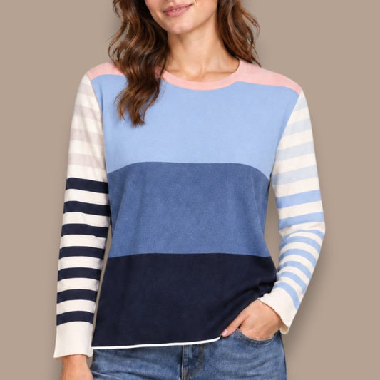 Orientique - Reversible Colour Block & Stripe Sweater