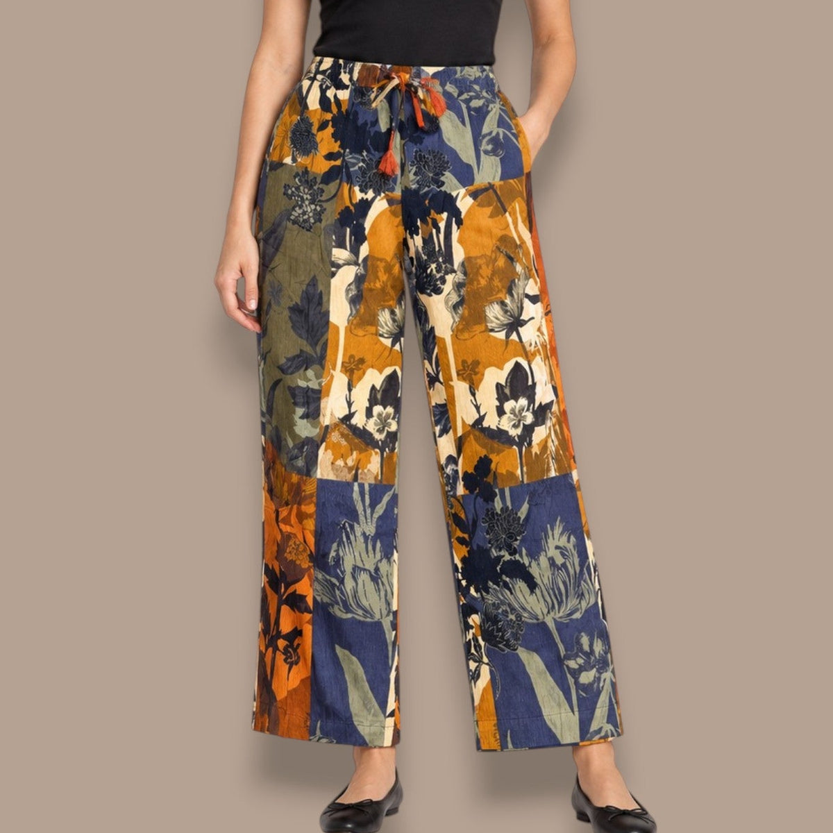 Orientique - Fine-Wale Corduroy Patchwork Pants
