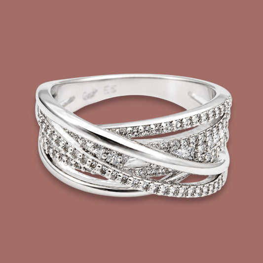 Audrey's - Crystal Crossover Statement Ring