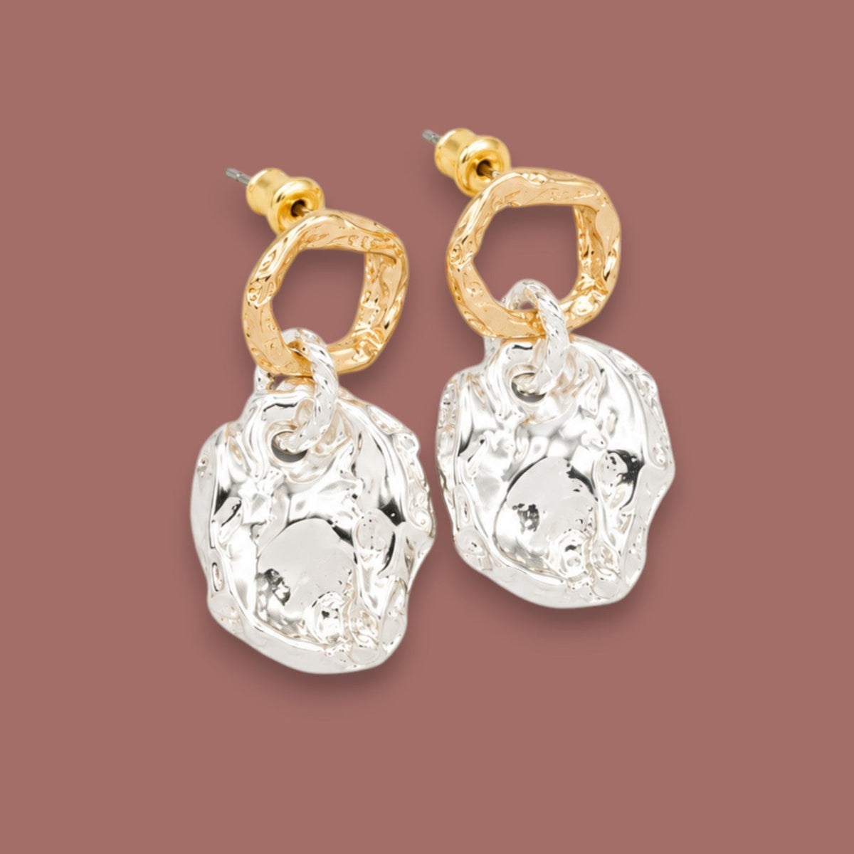 Caracol - Two-Tone Drop Earrings