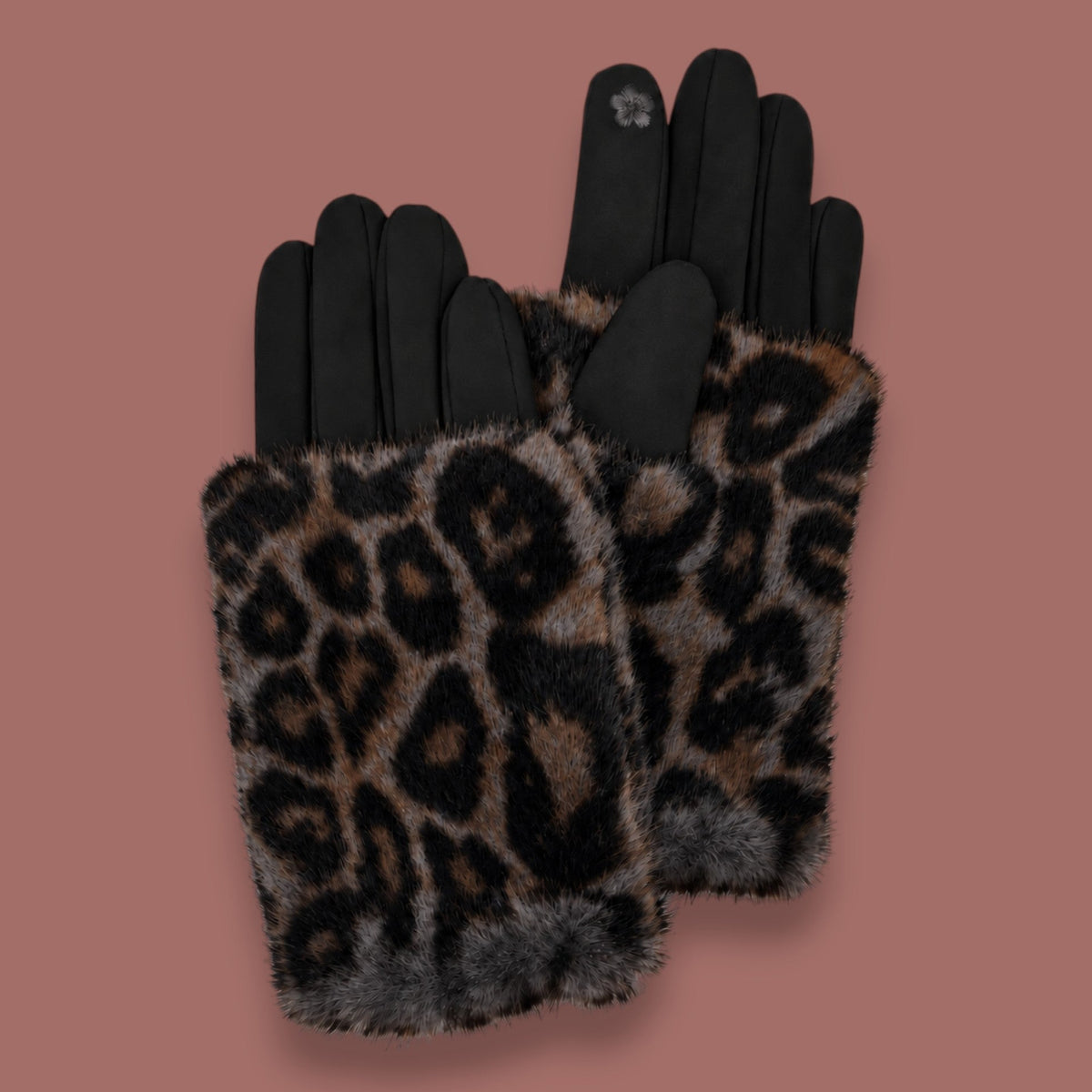 Caracol - Gloves With Faux Fur Wrist Warmers