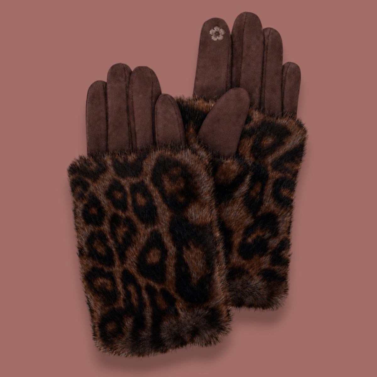 Caracol - Gloves With Faux Fur Wrist Warmers