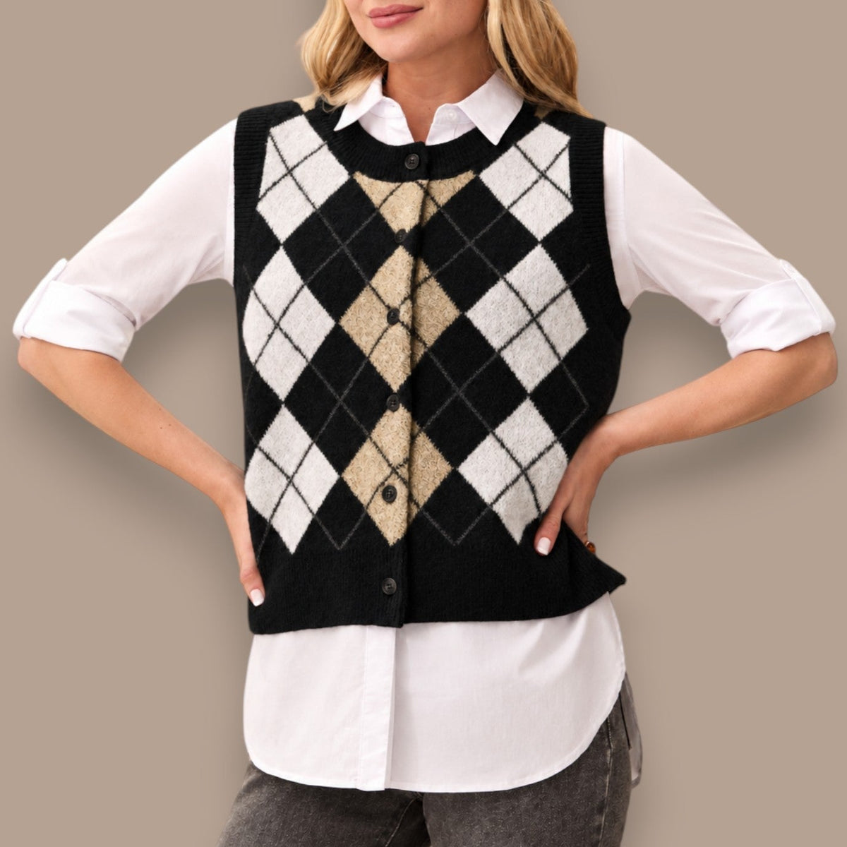 Tribal - Argyle Sweater Vest