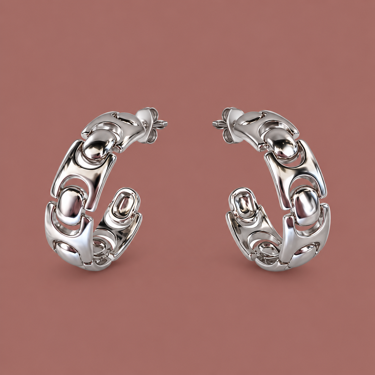 Merx - Cut Out Silver Hoops