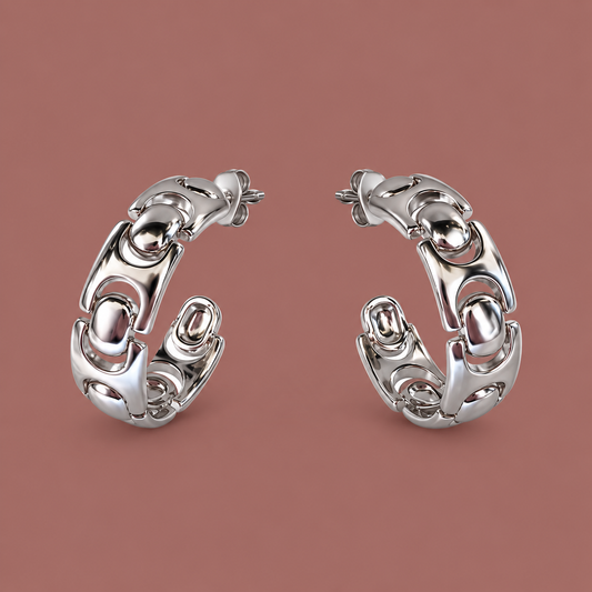Merx - Cut Out Silver Hoops
