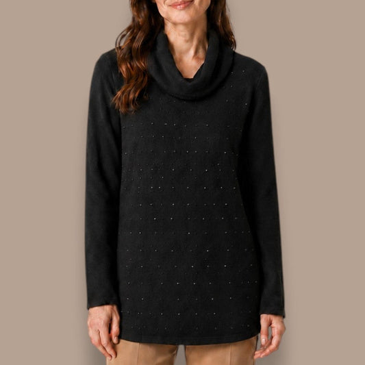 Lasania - Sparkle Cowl Neck Sweater