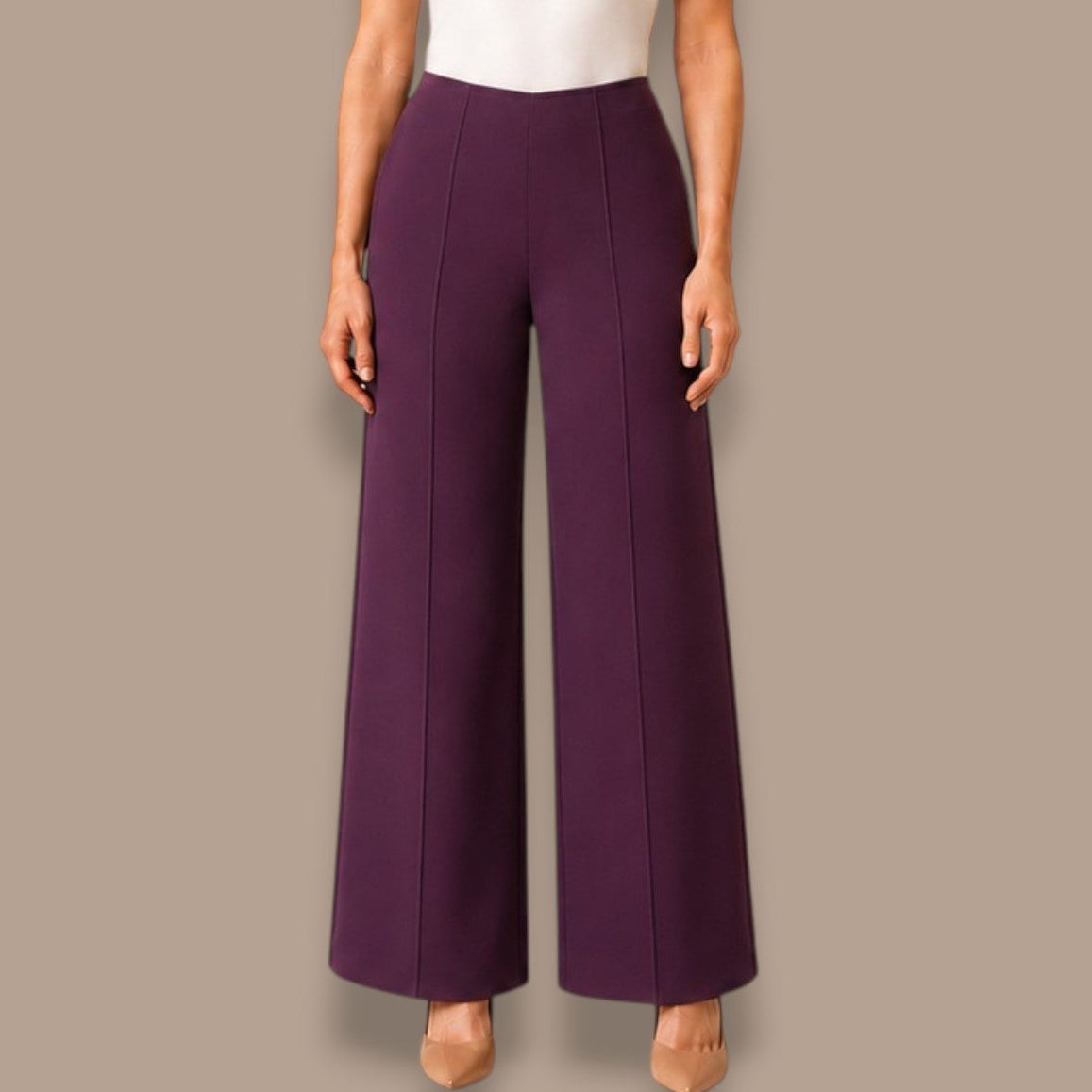 Lasania - Front Seam Pull-On Dress Pant (Petite)