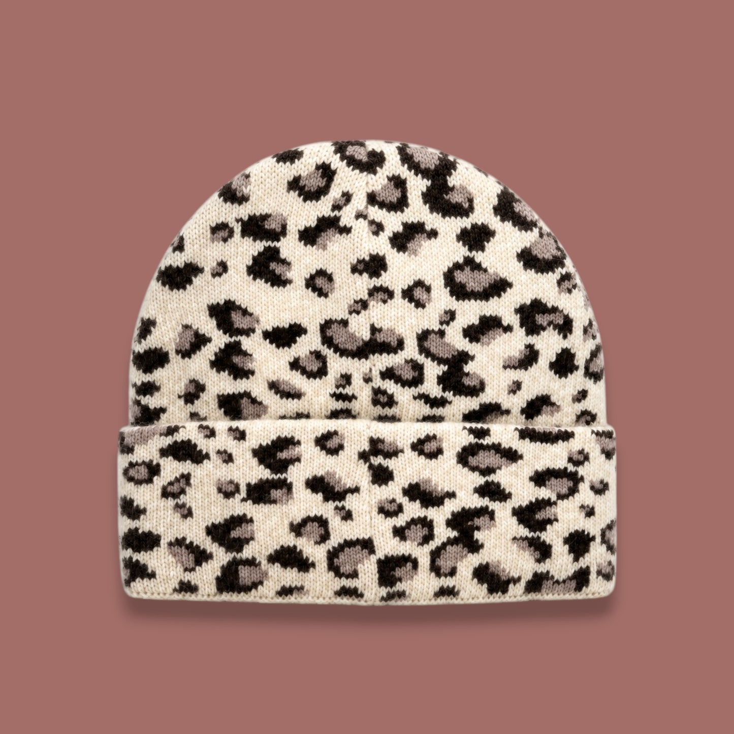 Audrey's - Leopard Print Knit Beanie