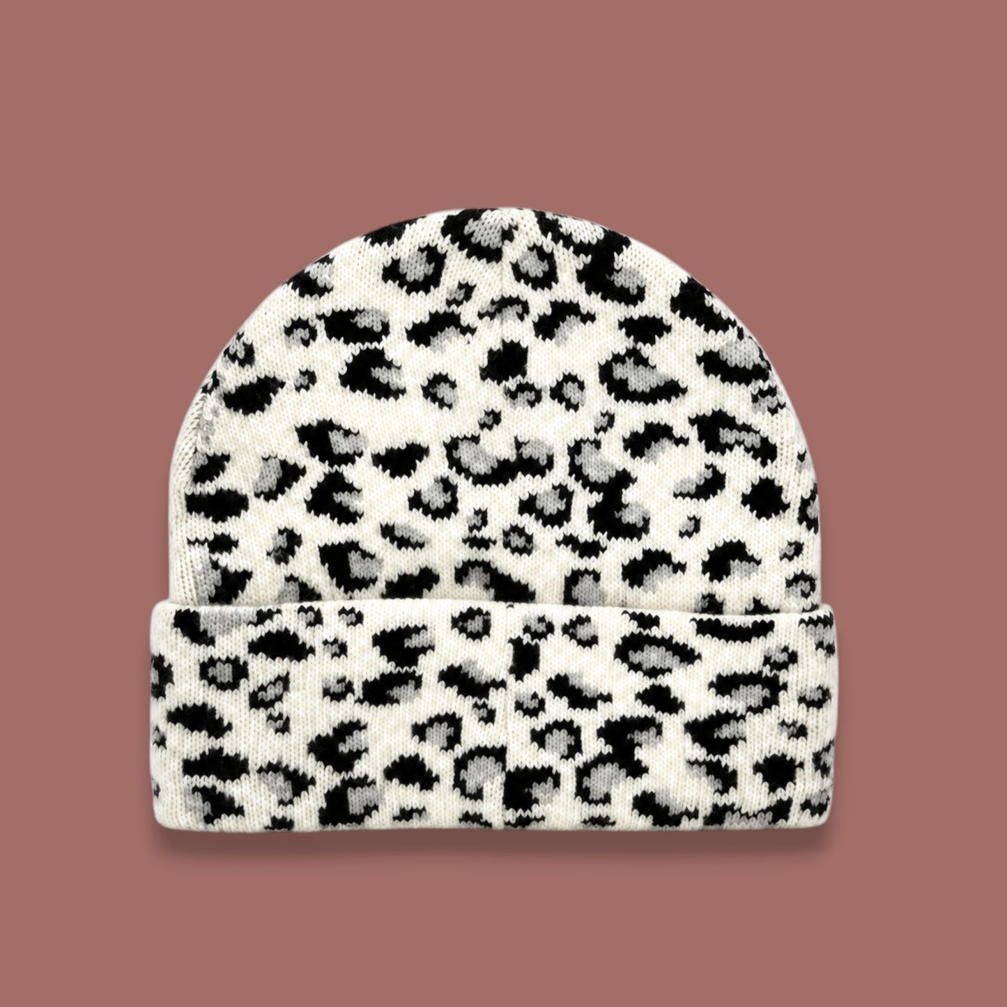Audrey's - Leopard Print Knit Beanie