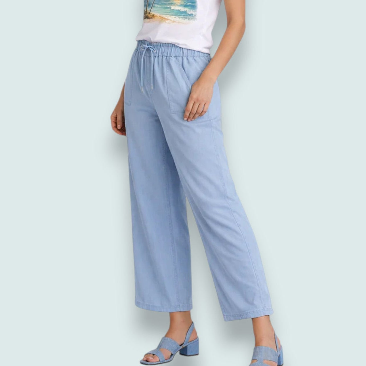 Carreli - Effortless Drawstring Wide Leg Pant