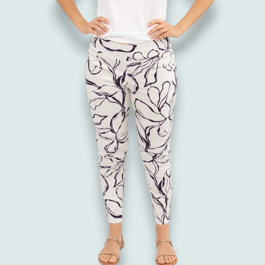 Bali - Abstract Print Slim Cropped Pant