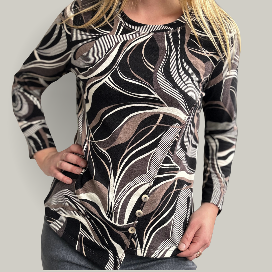 Bali - Patterned Round Neck Top