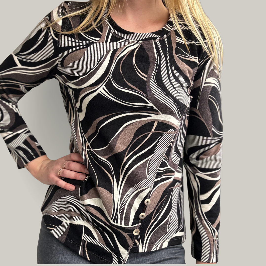 Bali - Patterned Round Neck Top