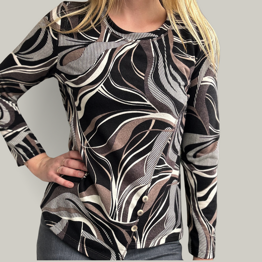 Bali - Patterned Round Neck Top