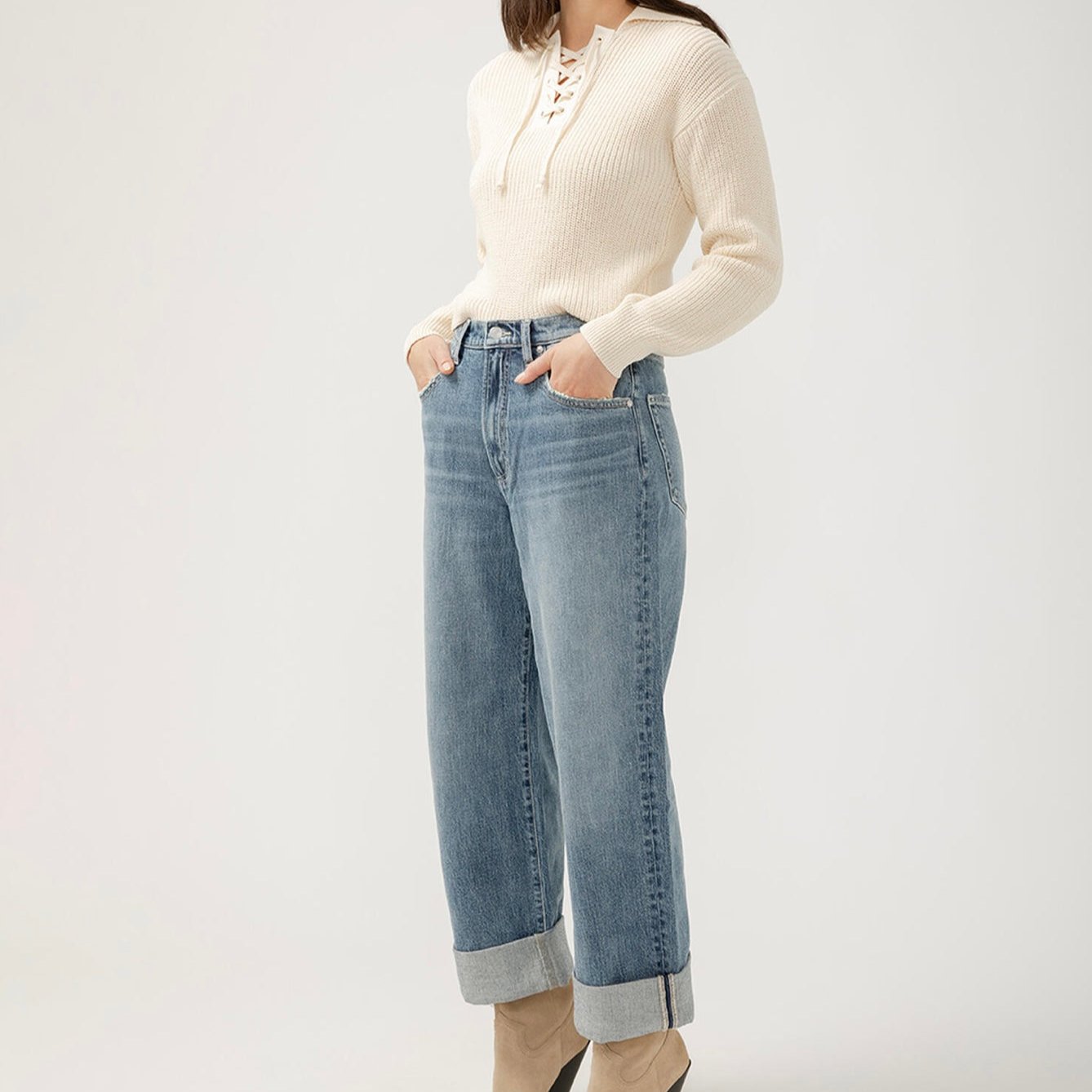 Silver Jeans - Baggy Mid-Rise Wide Leg Jeans