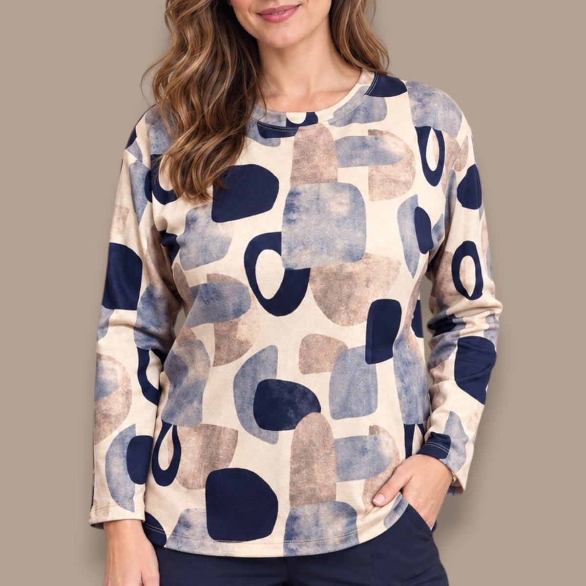DeVia - Abstract Print Long Sleeve Top