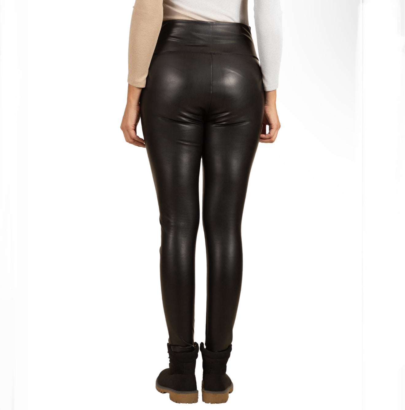 Angela Mara - Pull-On Pleather Wide Band Legging