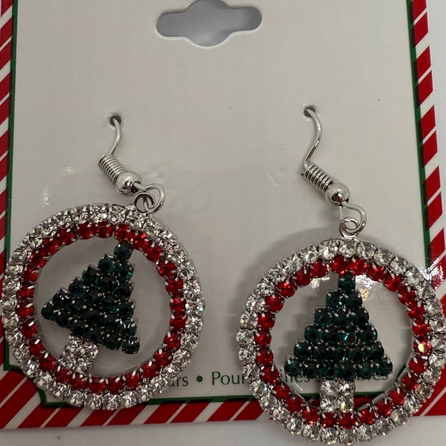 Audrey's - Dangle Hoop Christmas Tree Earrings